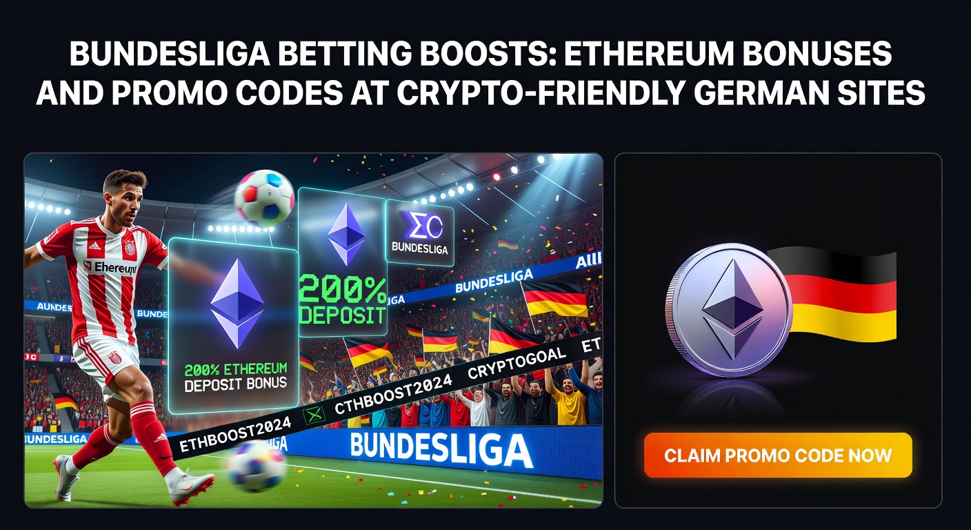 Fans feiern ein Bundesliga-Tor mit Ethereum-Logo im Hintergrund, symbolisch für krypto-gestützte Wetten