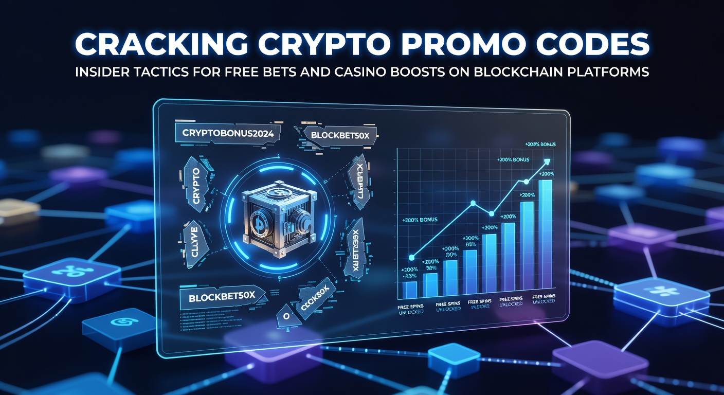 Blockchain-Plattform mit Promo-Code-Eingabe und Krypto-Wallet-Integration, die Gratiswetten und Boosts visualisiert