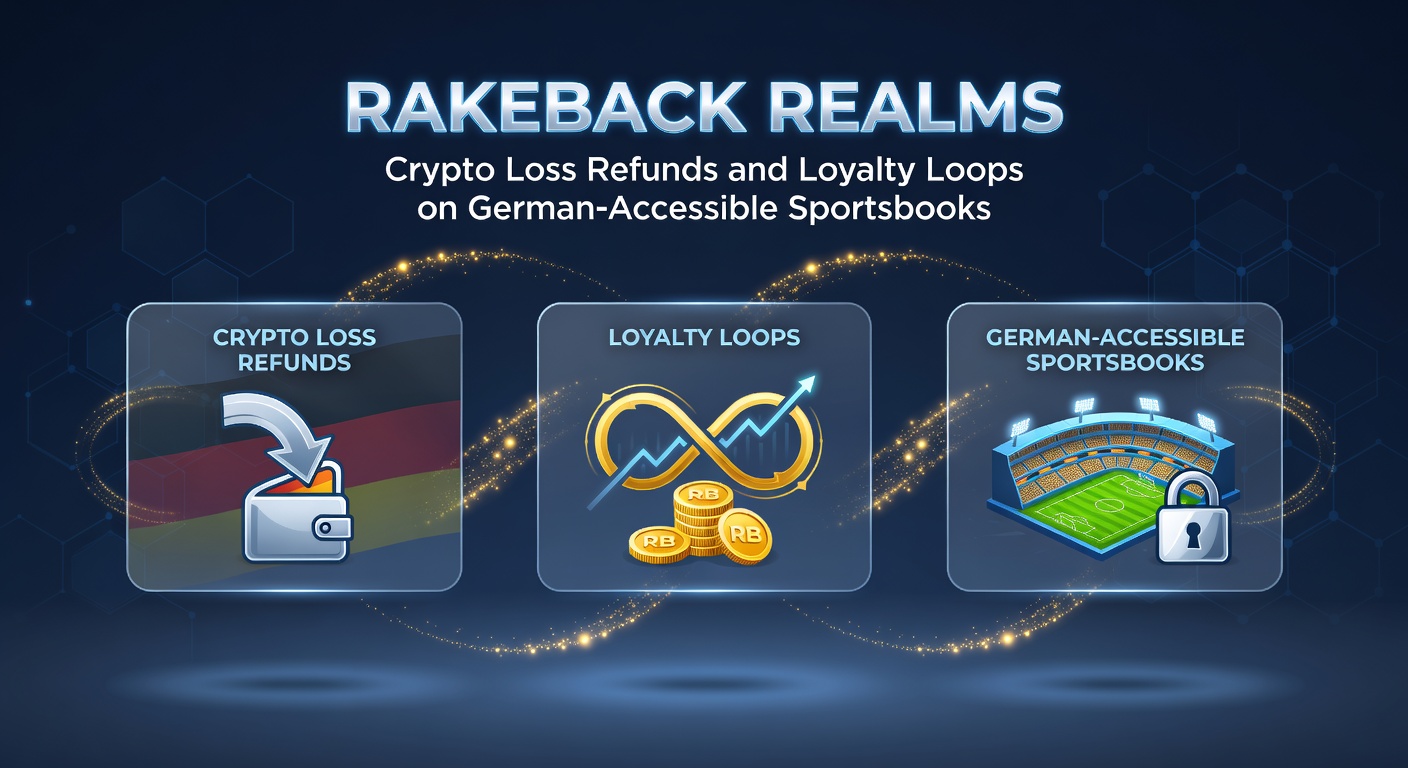 Grafik zeigt Rakeback-Mechanismen mit Crypto-Währungen auf Sportwetten-Plattformen, inklusive Loyalty-Loop-Symbole und Verlust-Rückerstattungen