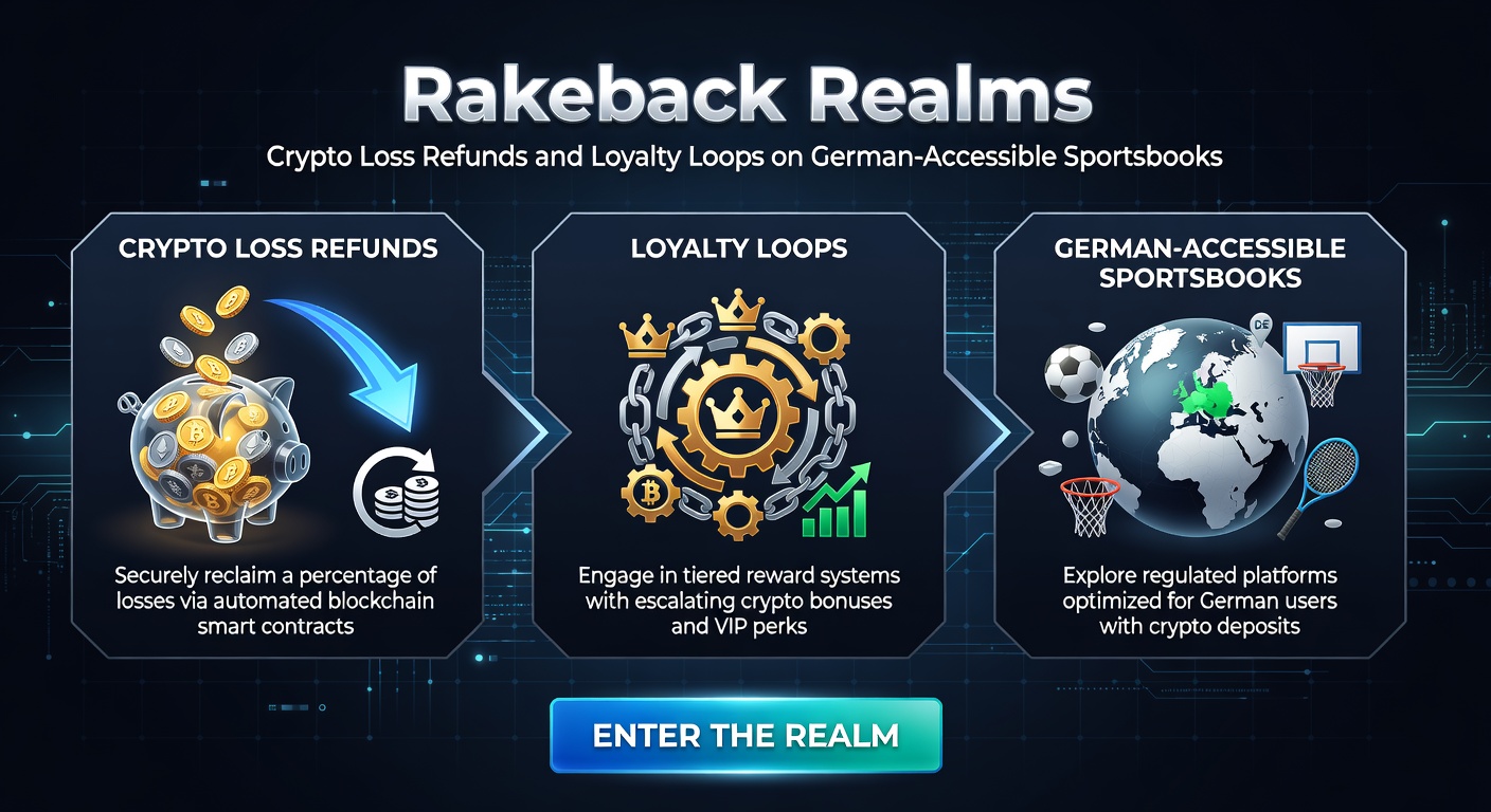 Visuelle Darstellung eines Loyalty-Loops mit Crypto-Rückerstattungen, VIP-Stufen und endlosen Belohnungszyklen auf Sportwetten-Seiten
