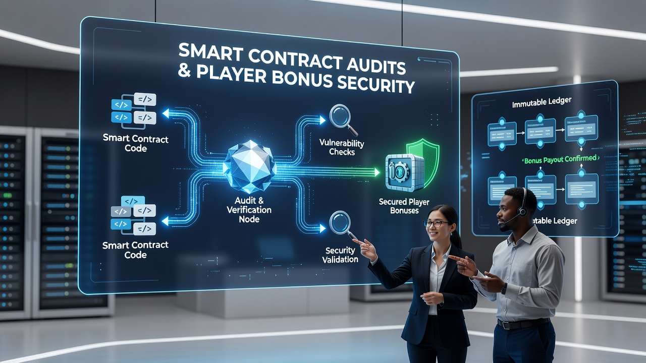 Auditoren bei der Überprüfung von Smart-Contract-Code für Bonus-Systeme auf einer Blockchain-Plattform